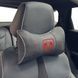 Купить Подушка на подголовник с логотипом Dodge Экокожа 3D Цветной лого Черная-Серый кант 1 шт 91823 Подушки на подголовник - под шею