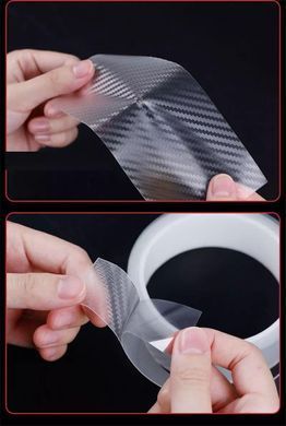 Купити Захисна плівка Нано на пороги бампер (70 мм ширина 5 метра довжина) Прозорий Карбон 39650 Захисна плівка для порогів та ручок