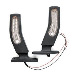 Купить Габаритные огни LED для грузовиков Рожки 24V / Неоновый бегущий 17 см / Трехцветный 2 шт (BAD 401) 8364 Габариты рожки