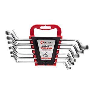 Купити Набір ключів накидних, 6шт. 6-17мм. CrV. INTERTOOL HT-1101 77879 Гайкові ключі та Набори