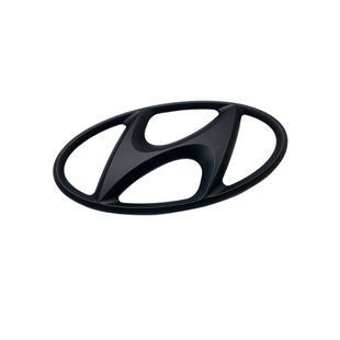 Купити Емблема Hyundai 195х96 мм (2 напрямні + скотч) Чорна матова (Завод) 89539 Емблеми на іномарки
