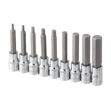 Купити Набір біт HEX 1/2" 4-17, 100 мм, S2, STORM INTERTOOL ET-8406 77828 Торцеві головки, шестигранники та зірки