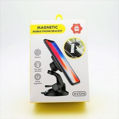 Купить Автодержатель для телефона Magnetic магнитный на присоске Black Carbon (CT218) 24558 Автодержатель для телефона Магнитный на торпеду