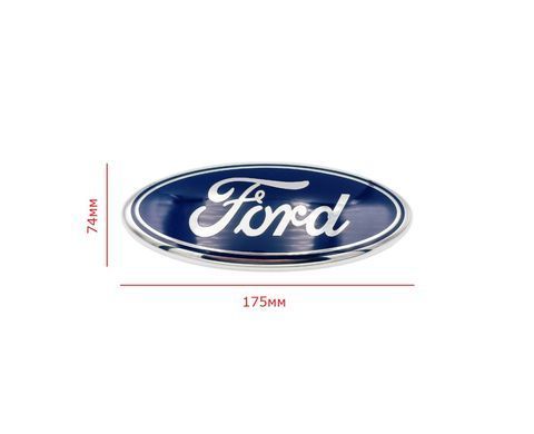 Купити Емблема решітки Ford біло-синя 175х74 мм (на скотчі) AU5Z-16605-A 90107 Емблеми на іномарки