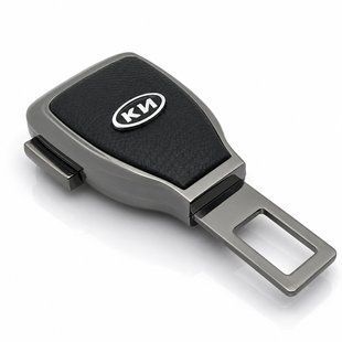 Купить Заглушка переходник ремня безопасности с логотипом Kia New Темный хром 1 шт 102732 Заглушки ремня безопасности
