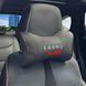 Купить Подушка на подголовник с логотипом Audi Экокожа 3D Цветной лого Черная-Коричневый кант 1 шт 91552 Подушки на подголовник - под шею