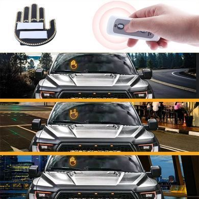 Купить Подсветка автомобильная LED-ладонь рука на заднее стекло для жестов (Gesture fan fak car Led) 73545 Подсветки - Стопы внутрисалонные