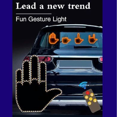 Купить Подсветка автомобильная LED-ладонь рука на заднее стекло для жестов (Gesture fan fak car Led) 73545 Подсветки - Стопы внутрисалонные
