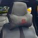 Купить Подушка на подголовник с логотипом Kia Экокожа 3D Цветной лого Черная-Коричневый кант 1 шт 91693 Подушки на подголовник - под шею
