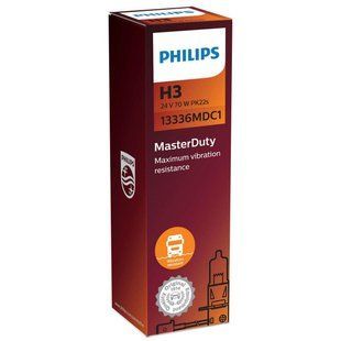 Купить Автолампа галогенная Philips Master Duty H3 24V 70W Pk22s 1 шт (13336MDC1) 38867 Галогеновые лампы Philips
