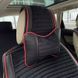 Купить Подушка на подголовник под шею Napoli Premium Черные красный кант 1 шт 39482 Подушка на подголовник Premium - 6 фото из 6