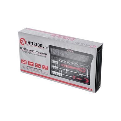 Купить Набор инструмента 1/4" 28 ед (гол. 4-13 мм, биты 11 ед.) INTERTOOL ET-6028 78221 Наборы инструментов