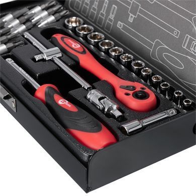 Купить Набор инструмента 1/4" 28 ед (гол. 4-13 мм, биты 11 ед.) INTERTOOL ET-6028 78221 Наборы инструментов