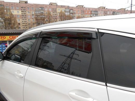 Купити Дефлектори вікон вітровики Kia Sportage 2010-4дв Хром молдинг 36164 Дефлектори вікон KIA