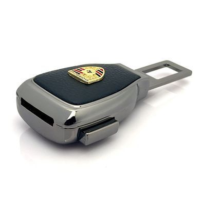 Купити Заглушка перехідник ременя безпеки з логотипом Porsche Темний хром 1 шт 39438 Заглушки ременя безпеки