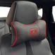 Купить Подушка на подголовник с логотипом Dodge Экокожа 3D Цветной лого Черная-Красный кант 1 шт 91825 Подушки на подголовник - под шею - 1 фото из 4