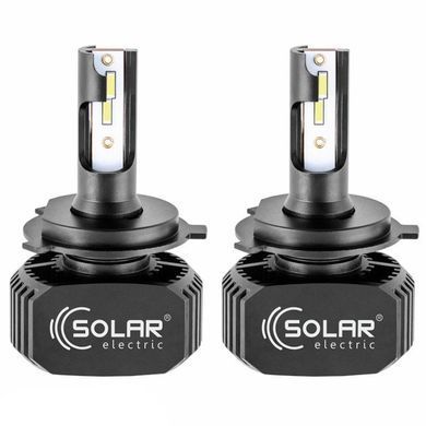 Купити LED лампи автомобільні Solar H4 12/24V 5000Lm 40W 6000K IP65 2 шт радіатор (8204) 39382 LED Лампи Solar