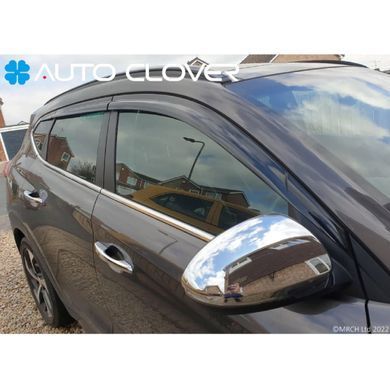 Купити Дефлектори вікон вітровики для Hyundai Tucson 2015-2021 Довгі 4 шт (Auto Clover) 89771 Дефлектори вікон Hyundai