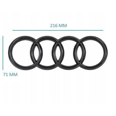 Купить Эмблема задняя Audi Черная Глянец 216х71 мм на скотче (Завод) 88682 Эмблемы на иномарки