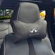Купить Подушка на подголовник с логотипом Infiniti Экокожа 3D Цветной лого Черная-Коричневый кант 1 шт 91701 Подушки на подголовник - под шею