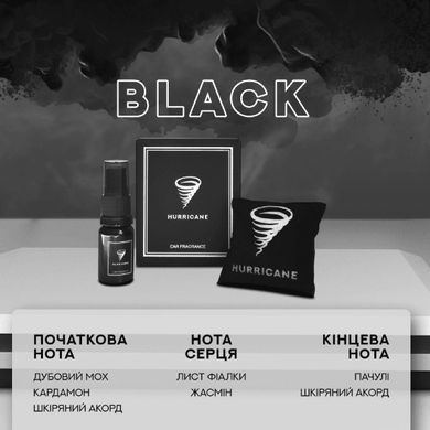 Купити Ароматизатор автомобільний Hurricane Black Standart (В комплекті Спрей 10 мл) 67013 Ароматизатори Hurricane Premium