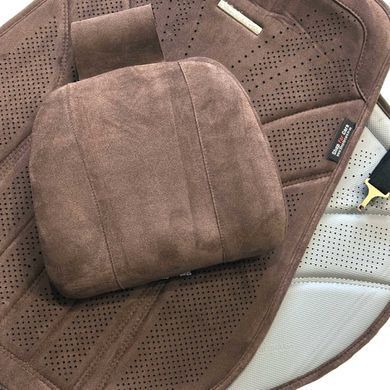 Купити Подушка на підголівник Maybach з ефектом пам'яті Алькантара 270 x 250 x 75 мм Коричневий 1 шт 96506 Подушка на підголівник Premium