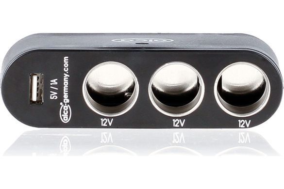 Купити Розгалужувач прикурювача Alca 12V 3 гнізда та 1USB Кут повороту 90&deg; Оригінал (510 200) 57588 Зарядний пристрій - USB Адаптери - Розгалужувачі - FM Модулятори