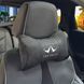 Купить Подушка на подголовник с логотипом Infiniti Экокожа 3D Цветной лого Черная-Черный кант 1 шт 91704 Подушки на подголовник - под шею