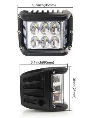 Купити Додаткова LED фара 18W (3W*6) 10-30V 90x76x80 mm Близький стробоскоп 1 шт (W 0260-RB) 8735 Мигалки - Стробоскопи