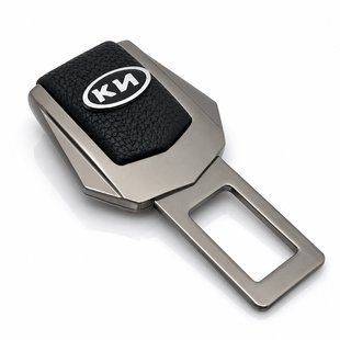 Купить Заглушка ремня безопасности с логотипом KIA New Темный хром 1 шт 102733 Заглушки ремня безопасности