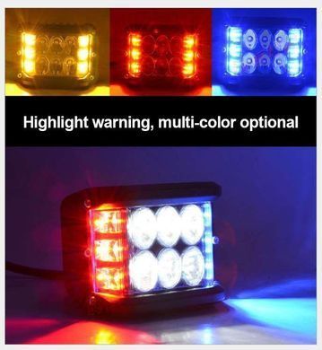 Купити Додаткова LED фара 18W (3W*6) 10-30V 90x76x80 mm Близький стробоскоп 1 шт (W 0260-RB) 8735 Мигалки - Стробоскопи
