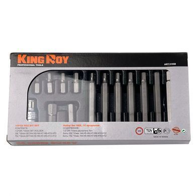 Купити Набір біт Hex шестигранники King Roy 15 предметів Оригінал (31558) 57841 Набори інструментів
