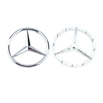 Купить Эмблема руля Mercedes-Benz хром 52 мм пластик (на тонких направляющих) 94771 Эмблемы на иномарки