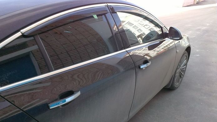 Купить Дефлекторы окон ветровики Opel Insignia 2009- HB С Хром Молдингом 35876 Дефлекторы окон Opel