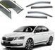 Купить Дефлекторы окон ветровики Benke для Skoda Octavia A-7 Лифтбэк 2013-2019 Хром Молдинг Из Нержавеющей Стали 3D 40101 Дефлекторы окон Skoda - 1 фото из 3