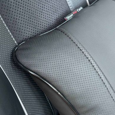 Купить Подушка в авто для Audi Цветной 3D Логотип Экокожа Бежевая 1 шт (Modena) 91867 Подушки на подголовник - под шею дорожная
