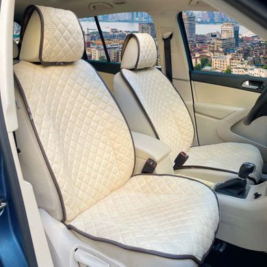 Купить Накидки для сидений Алькантара Verona Premium L Комплект Бежевые (Оригинал) 73471 Накидки для сидений Premium (Алькантара)