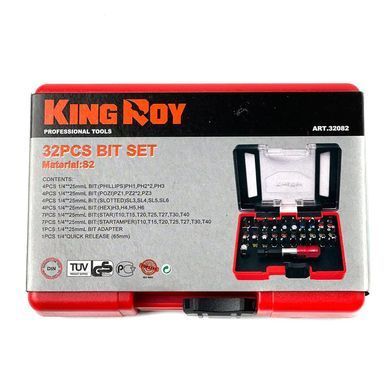 Купить Набор бит Шестигранники и Звездочки Hex Torx KING STD 32 предметов Оригинал (32082) 57842 Наборы инструментов