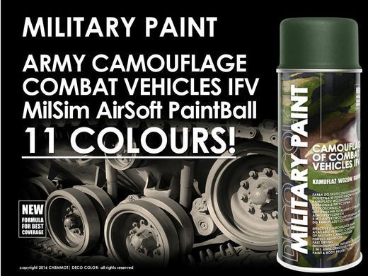 Купити Камуфляжна аерозольна фарба Deco color Military Paint Ral 400 мл антивідблиска (1019) 58884 Фарби аерозольні