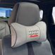 Купить Подушка на подголовник с логотипом Audi Экокожа 3D Цветной лого Серые-Серый кант 1 шт 91554 Подушки на подголовник - под шею