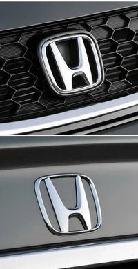 Купити Емблема решітки задня для Honda Хром 108х90 мм Пластик (на скотчі та 2 вусики по центру) (Завод) 89236 Емблеми на іномарки