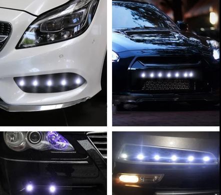 Купити LED Денні ходові вогні ДХО очі на скотчі D20 мм 1.5W 12V Білі 2 шт 8382 Денні Ходові Вогні (ДХО)