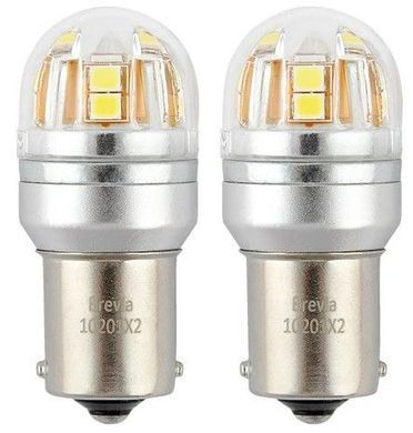 Купити LED автолампа Brevia Spower 12/24V T25 P21W 15x2835SMD 330Lm 6000K CANbus BA15s 2 шт (10201X2) 40196 Світлодіоди - Brevia