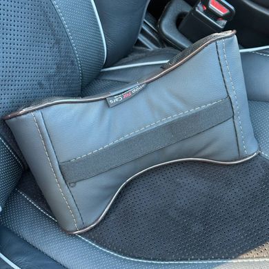 Купити Подушка на підголівник з логотипом Honda Екошкіра 3D Кольоровий лого Чорна-Коричневий кант 1 шт 91717 Подушки на підголовник - під шию
