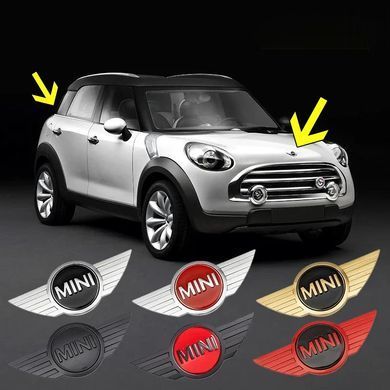 Купити Емблема передня, задня Mini Чорна 114x49мм метал (на скотчі) 90638 Емблеми на іномарки