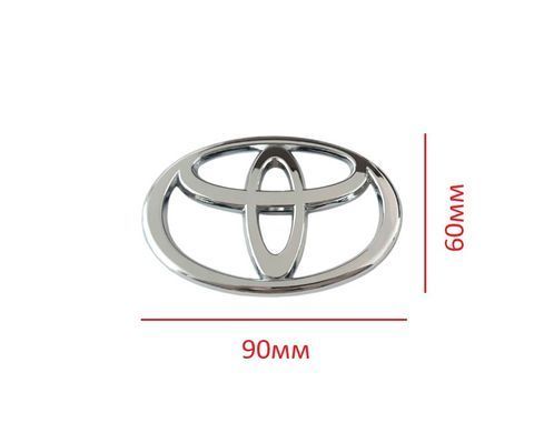 Купити Емблема решітки задня для Toyota Хром 90х60 мм Пластикна скотче (Завод) 88541 Емблеми на іномарки