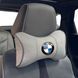 Купить Подушка на подголовник с логотипом Bmw Экокожа 3D Цветной лого Серая-Серый кант 1 шт 91557 Подушки на подголовник - под шею